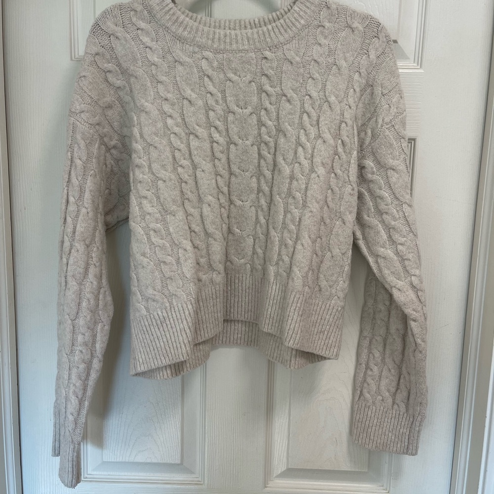 Cozy Cable Knit Sweater - Cream